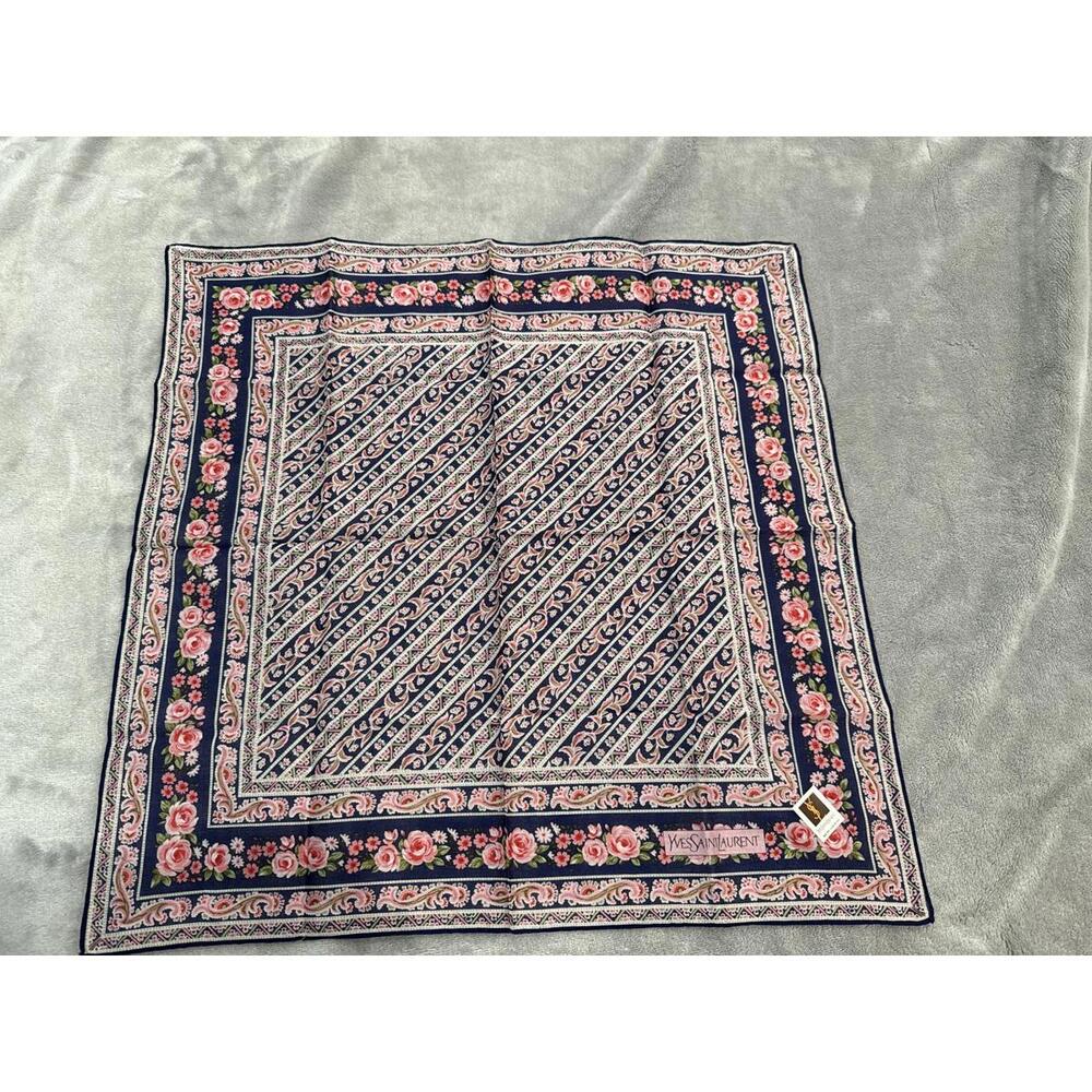 Yves Saint Laurent Floral Pattern Scarf